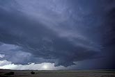 A classic supercell severe storm type with dark, rain-free inflow axis