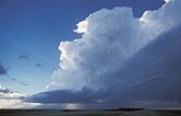 Supercell type severe storm with short inflow base and no flanking line