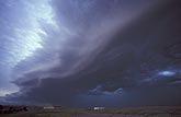 This common example of a gust front has a shallow shelf cloud