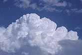 A handful of updraft thermals packed closely together in a storm