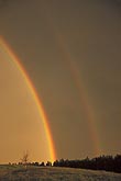 A bright double rainbow (primary and secondary bows)