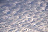 Meditative skyscape: soft woolly clouds in quiet gray and silver
