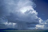 A high-based single cell shower cloud drops heavy rain