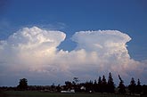 Cloud types, Cb: two small Cumulonimbus clouds (pulse storms)