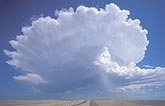 Weak storm anvil with an irregular edge due to slow updrafts
