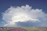 Supercell storm cloud: features of a weakening storm