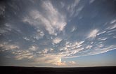Cumulonimbus storm with elongated Mammatus clouds