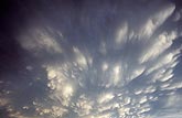 Silvery Mammatus glisten in the evening sky