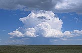 Cloud types, Cb: a young Cumulonimbus cloud with classic flat base