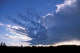 Weak thundershower storm cloud with numerous inflow bands
