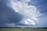 Air motion cycle in a severe storm cloud, seen from the back side