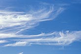 Cirrus wisps with trailing fallstreaks in an abstract pattern