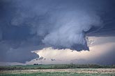 A brushy lowering on a storm cloud threatens dangerous weather