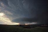 A back-building supercell storm with a circular updraft base