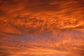 A sunset sky with finely textured flaming orange clouds 