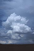 Puffy Cumulus clouds with straight dark bases