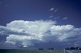 A supercell severe thunderstorm with a pedestal cloud lowering