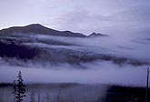 Layers of Stratus clouds in a mountain valley