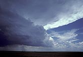 Flanking line of a severe storm with anvil backshear