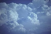 Puffy cloud tops in a heavenly cloudscape