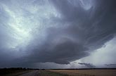 Developing wall cloud on a supercell severe storm