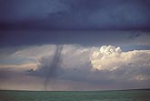 Late stage landspout tornado with spinning dirt column