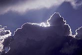 Cloud tower with silver lining and cloud shadow