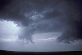 Supercell storm with a disorganized wall cloud