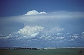 A severe storm anvil with an overshooting top