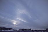 Cloud types: banded Altostratus clouds in advance of a weather system