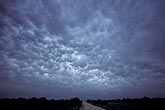 Overview of stormy sky with crinkly Mammatus clouds
