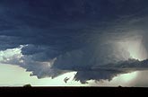 Supercell storm with rotating wall cloud
