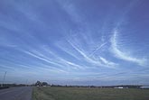 Cloud types: a veil of thin Cirrus clouds with filaments and streaks