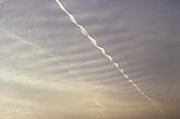 Rare example of Cirrus billows frozen in a washboard pattern
