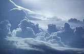 Aerial dreamscape of draping layered clouds
