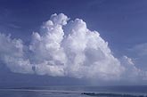 Bank of large tropical convection clouds with warm rain