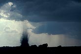 Tornado sequence: debris cloud column of dirt and objects
