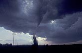 Mature tornado with condensation funnel, part of sequence
