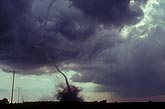 Tornado in the rope stage with a stretched vortex