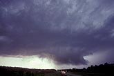 Rotating wall cloud on a classic supercell severe storm
