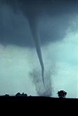 Close-up of tornado with destructive vortex