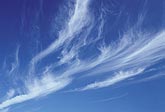 Close-up of mares’ tails Cirrus with long ice crystal trails
