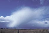 Heavy snow squall from an ice crystal plume