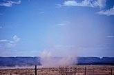 Close dust devil vortex with dust cloud at ground level
