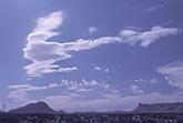 Clouds showing streamlined flow over mountain