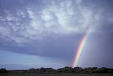 Brilliant rainbow with Mammatus on powerful storm