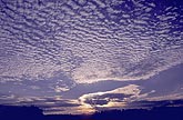Cloud types, Ac: Altocumulus clouds with billows