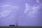 Close view of a gustnado at the edge of a storm