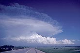 Classic tornadic supercell with ghost anvil flange