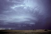 Mesocyclone of a supercell storm with circular cloud structure